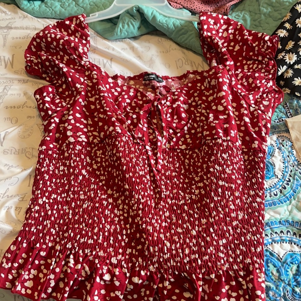 SHEIN red milkmaid top size 4x